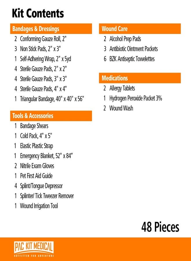 First Aid Only Pac-Kit Pet First Aid Kit for Dogs, Cats, and Other Animals in Soft-Sided Organized Zipper Case, 48 Pieces - Image 3